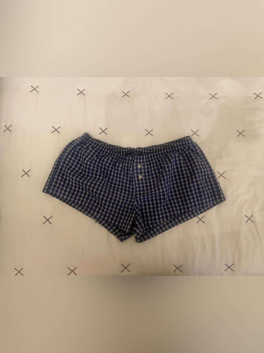 Brandy Melville Navy and White Plaid shorts.
